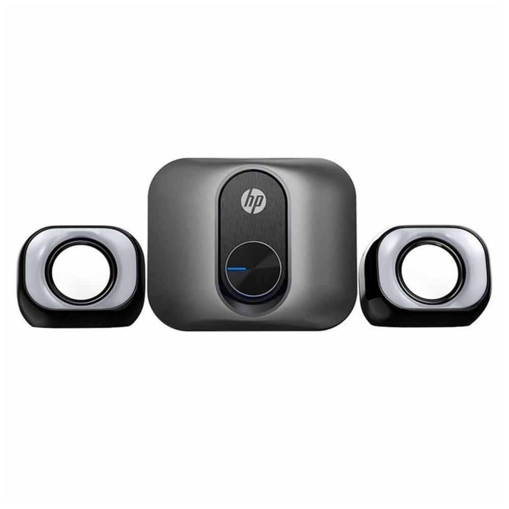 Set de parlantes HP DHS-2111S con Subwoofer 2.1, 11W, Jack 3.5mm y USB, control de volumen, negro