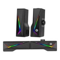 Parlantes Gamer HP DHE-6005 RGB 6W, desmontables, control táctil de luz, jack 3.5mm y USB, para PC y laptop
