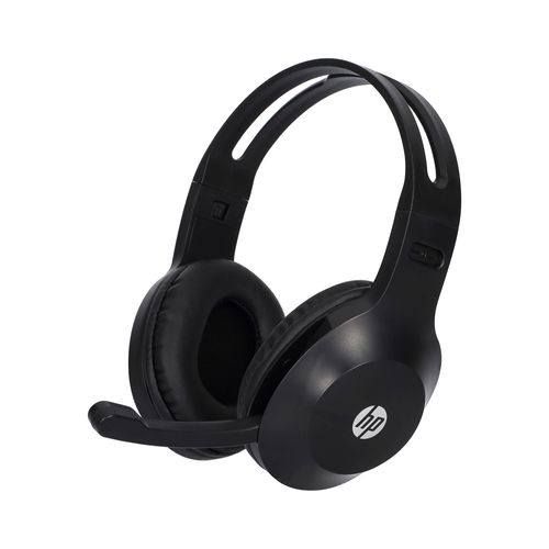 Audífonos Over-ear HP con micrófono, control de volumen, doble jack 3.5mm, 40 mm, cable 2 metros, negro
