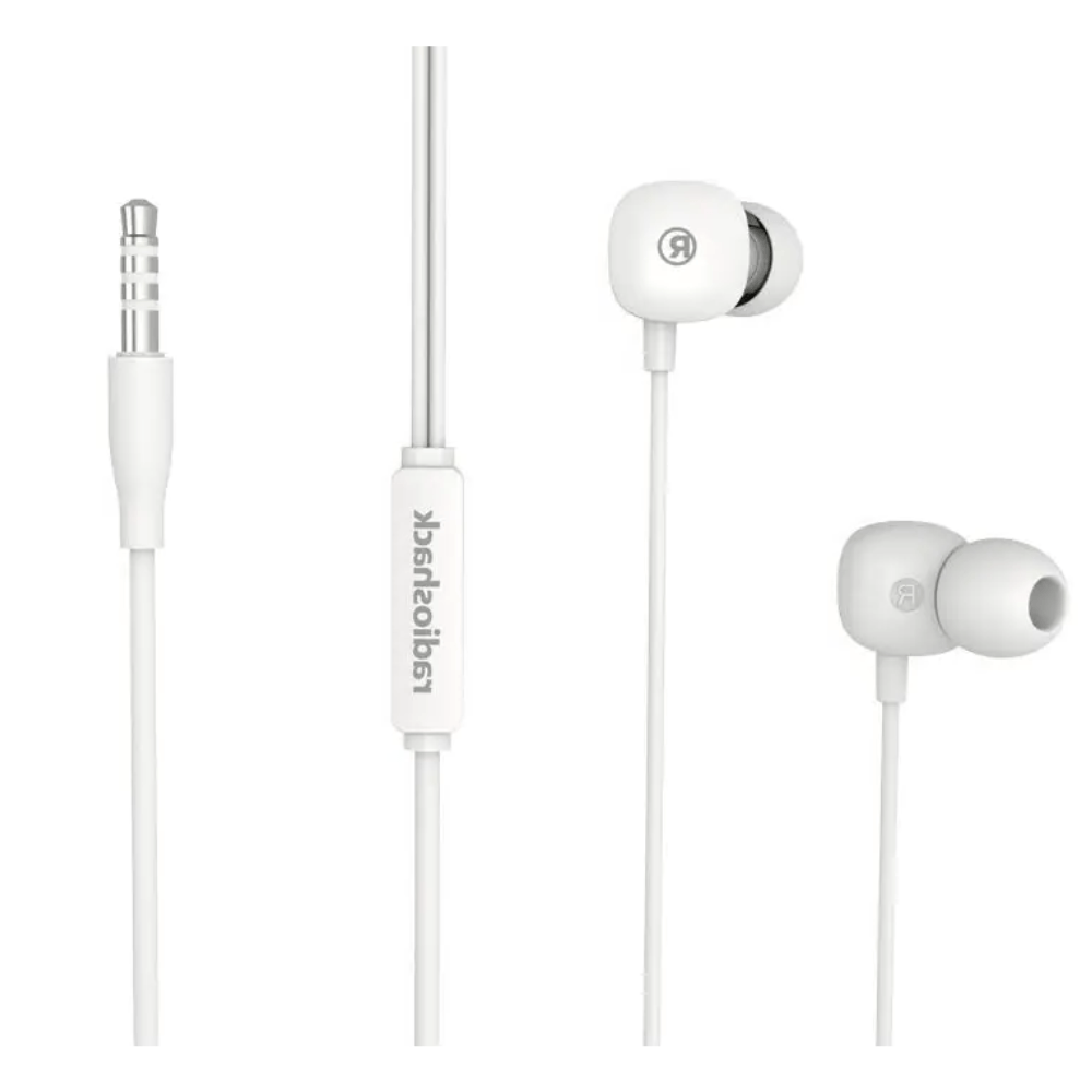 Imagen 2 del producto Audífonos RadioShack In-Ear micrófono, conector 3.5mm, sonido estéreo y nítido, blanco