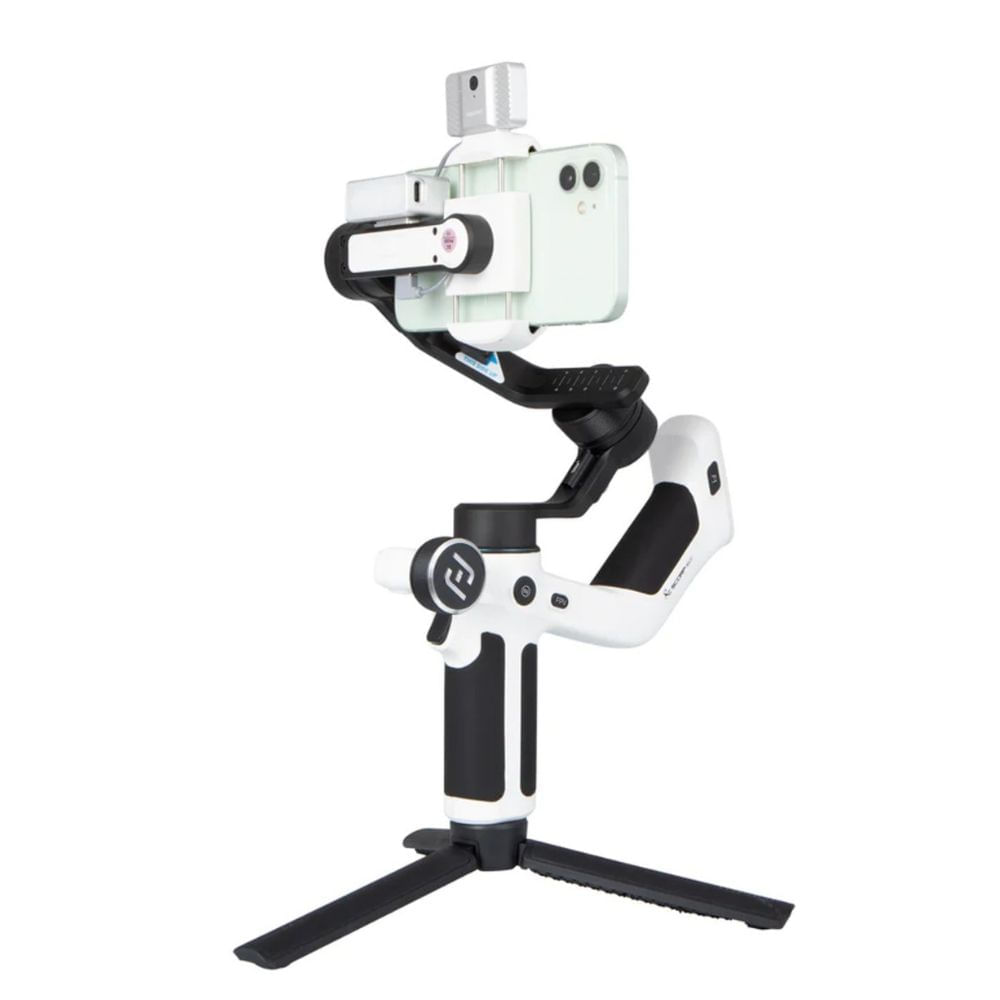 Estabilizador para celular Feiyu Scorp Mini-P Kit, 3 ejes, 750 gr., grabación horizontal y vertical, 11 horas de batería, negro