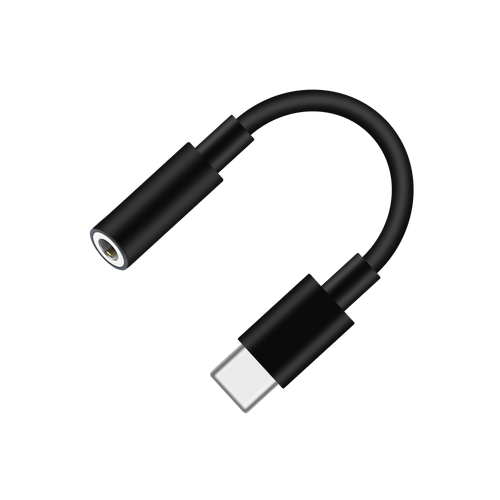 Adaptador de audífonos G Mobile 3.5 mm hembra a Tipo C macho, diseño flexible para smartphones sin entrada jack, negro