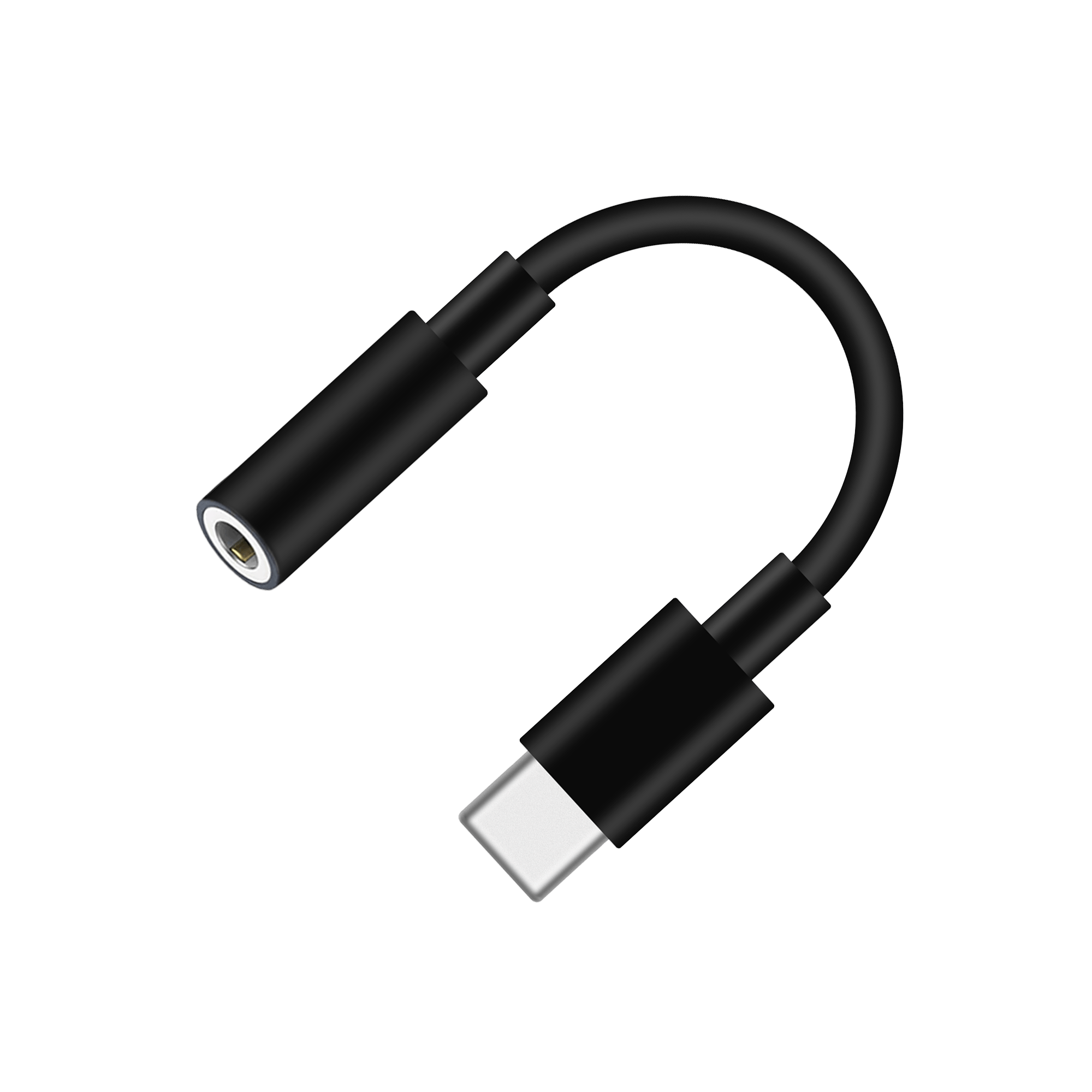 Adaptador de audífonos G Mobile 3.5 mm hembra a Tipo C macho, diseño flexible para smartphones sin entrada jack, negro