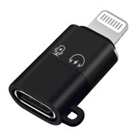 Adaptador de audífonos Coolbox GMobile OTG Tipo-C hembra a Lightning macho, negro