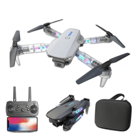 Drone E88D Max con doble cámara HD luz RGB, giroscopio de 6 ejes, 1800 mAh, blanco