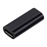 Adaptador Coolbox GMobile 222USB-C hembra a hembra, conecta y extiende dos cables Tipo-C, carga o transferencia, diseño compacto y resistente, negro