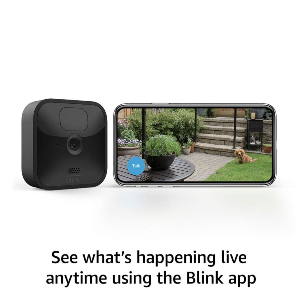Cámara de seguridad Blink Outdoor, HD, inalámbrica, visión nocturna, 2 años batería, set 2 cámaras, negro