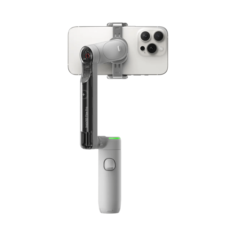 Imagen 2 del producto Estabilizador de celular Insta360 Flow Pro, seguimiento AI Deep Track 3.0, control gestos, Bluetooth, 10h, rotación 360°, compatible DockKit, blanco