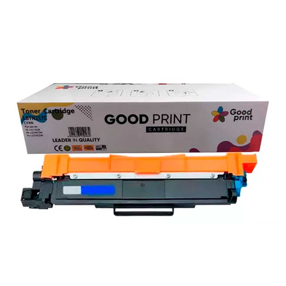 Tóner compatible Brother TN-217C, compatible con L3270,L3551,L3750, rinde 2300 páginas, cyan