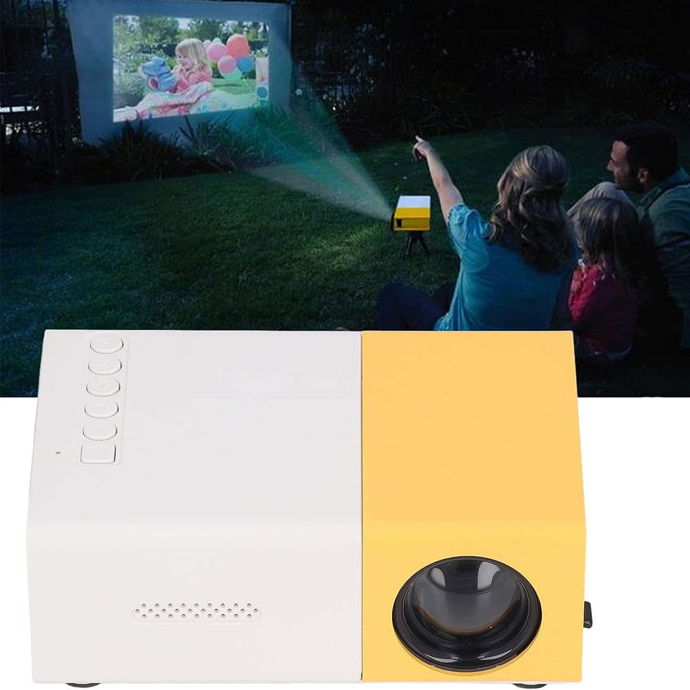Imagen 2 del producto Reacondicionado: Mini proyector portátil Genérico 600 lúmenes, 100"", amarillo