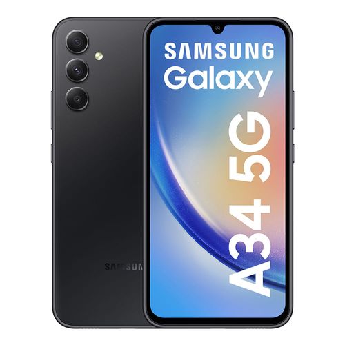 Celular Samsung Galaxy A34 5G 128GB, 6GB RAM, cámara principal 48 + 8 + 5 MP, cámara frontal 13MP, 6.6", negro (reempacado)