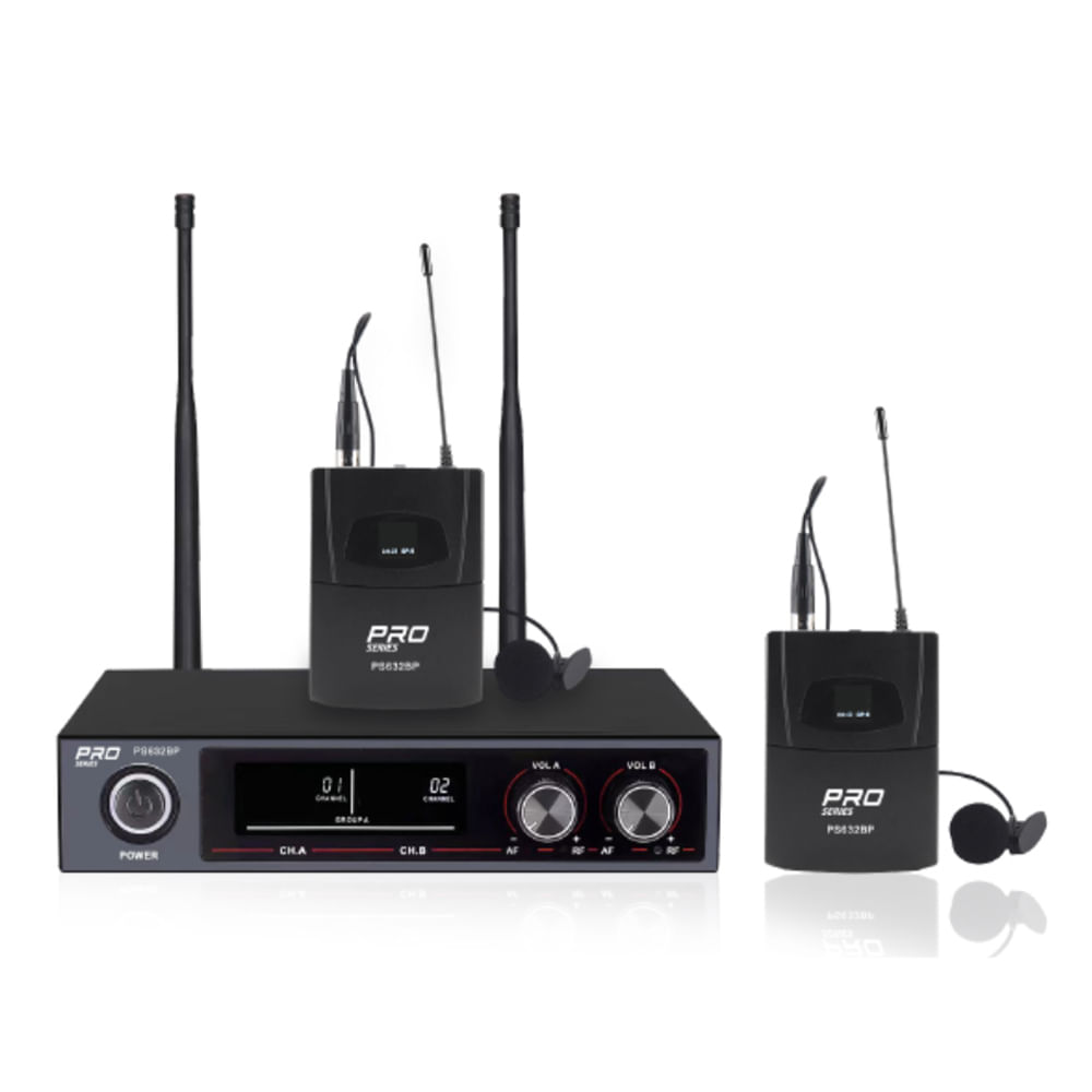 Micrófono inalámbrico Pro Series, pack doble, alcance de 60 metros
