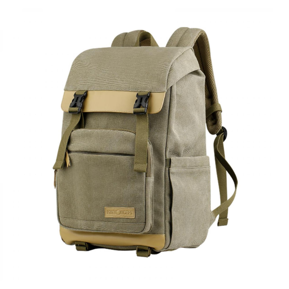 Imagen 2 del producto Mochila K&F Concept KF13.122, lona ecológica, compartimentos superior/inferior, soporte trípode, antirrobo, para cámara y laptop