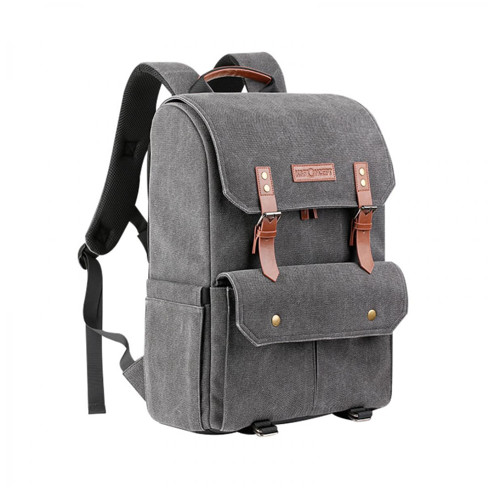 Imagen 2 del producto Mochila K&F Concept KF13.104, lona ecológica, apertura trasera antirrobo, para cámara, dron, laptop 15.6"", soporte trípode