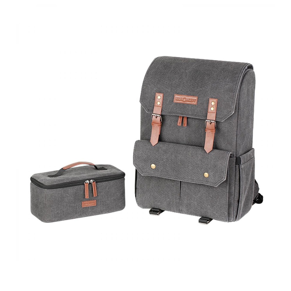 Mochila K&F Concept KF13.104, lona ecológica, apertura trasera antirrobo, para cámara, dron, laptop 15.6", soporte trípode