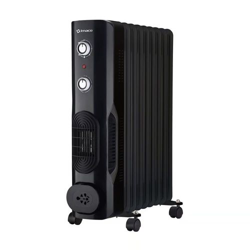 Estufa termoradiador Imaco OFR11NK, 11 celdas, 2500W, 3 niveles de calor, timer 24h, negro