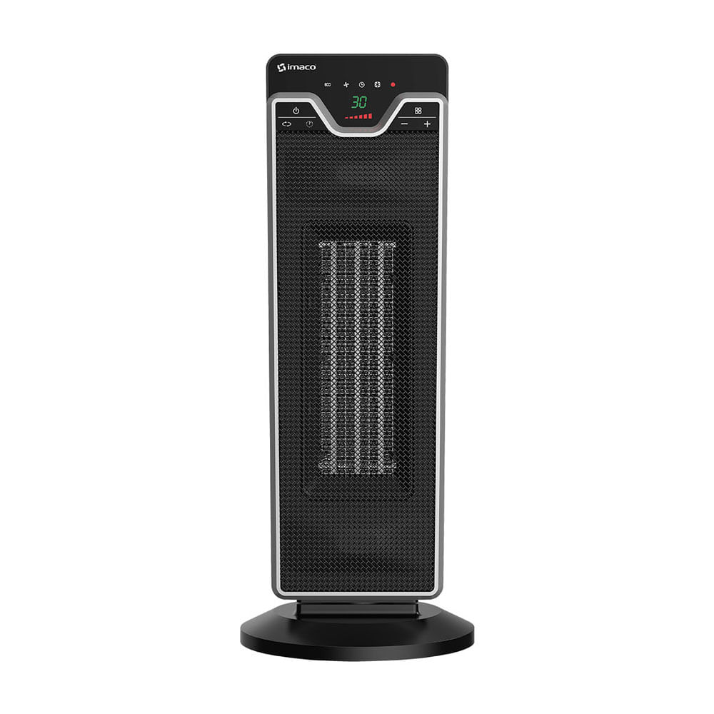 Estufa termoventilador Imaco ITC3116, torre, 1800W, oscilación 120°, timer 7.5 horas, control remoto, cerámica micrón