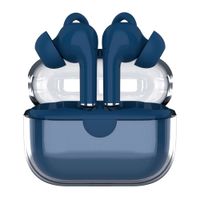 Audífonos bluetooth True Wireless Decibel Crystal Pods resistente IPX4 duración máx. 24 horas con estuche de carga música y llamadas, azul + Accesorio
