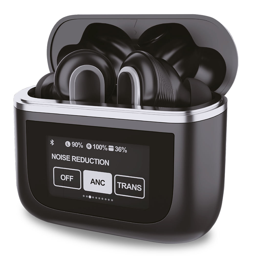 Imagen 1 del producto Audífonos bluetooth True Wireless Decibel Touch Pro cancelación de ruido, resistente al agua IPX4, duración máx. 40 horas con estuche de carga, negro