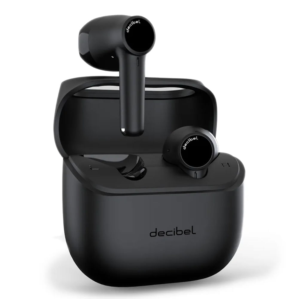 Imagen 1 del producto Audífonos bluetooth True Wireless Decibel Lite Pro duración máx. 34 horas, controles mediante botón, tipo C, negro