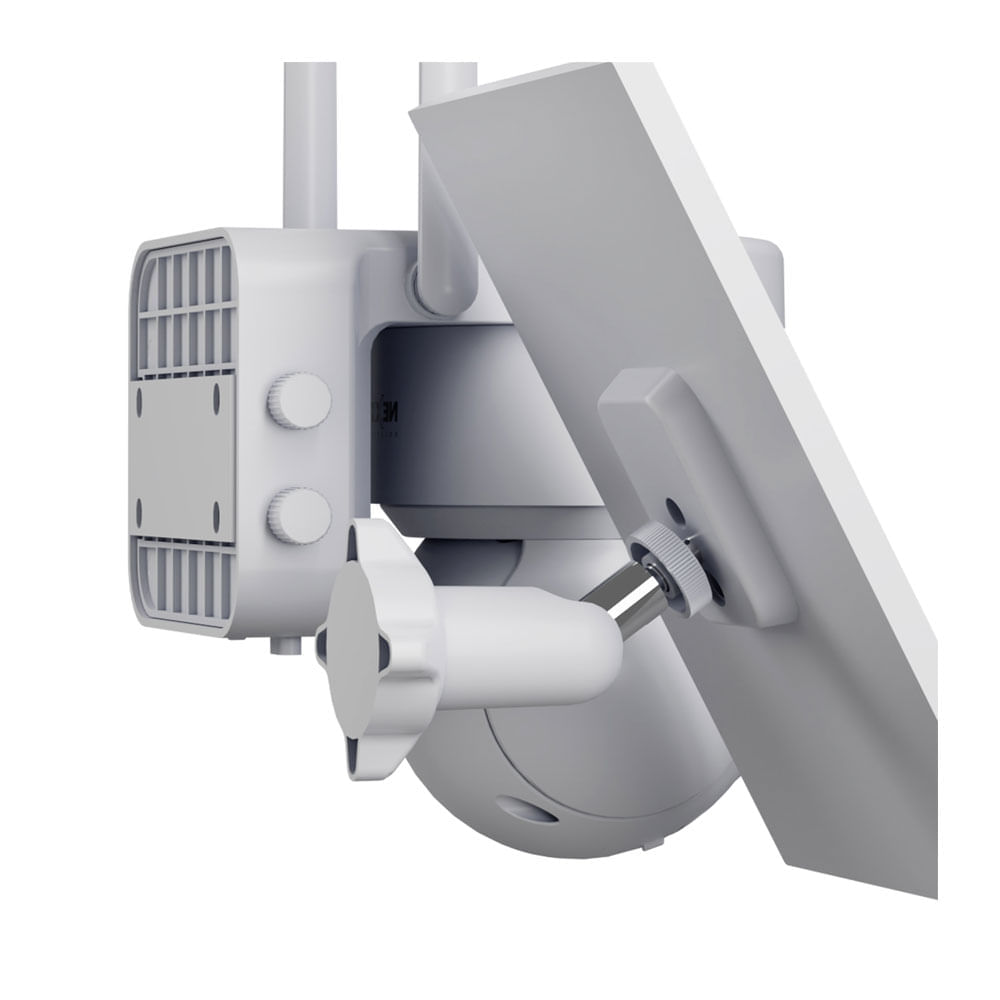 Imagen 2 del producto Cámara de seguridad Nexxt PTZ 2K QHD, visión nocturna, detección humana, recargable, panel solar, Wi-Fi, compatible Alexa y Google Home, blanco
