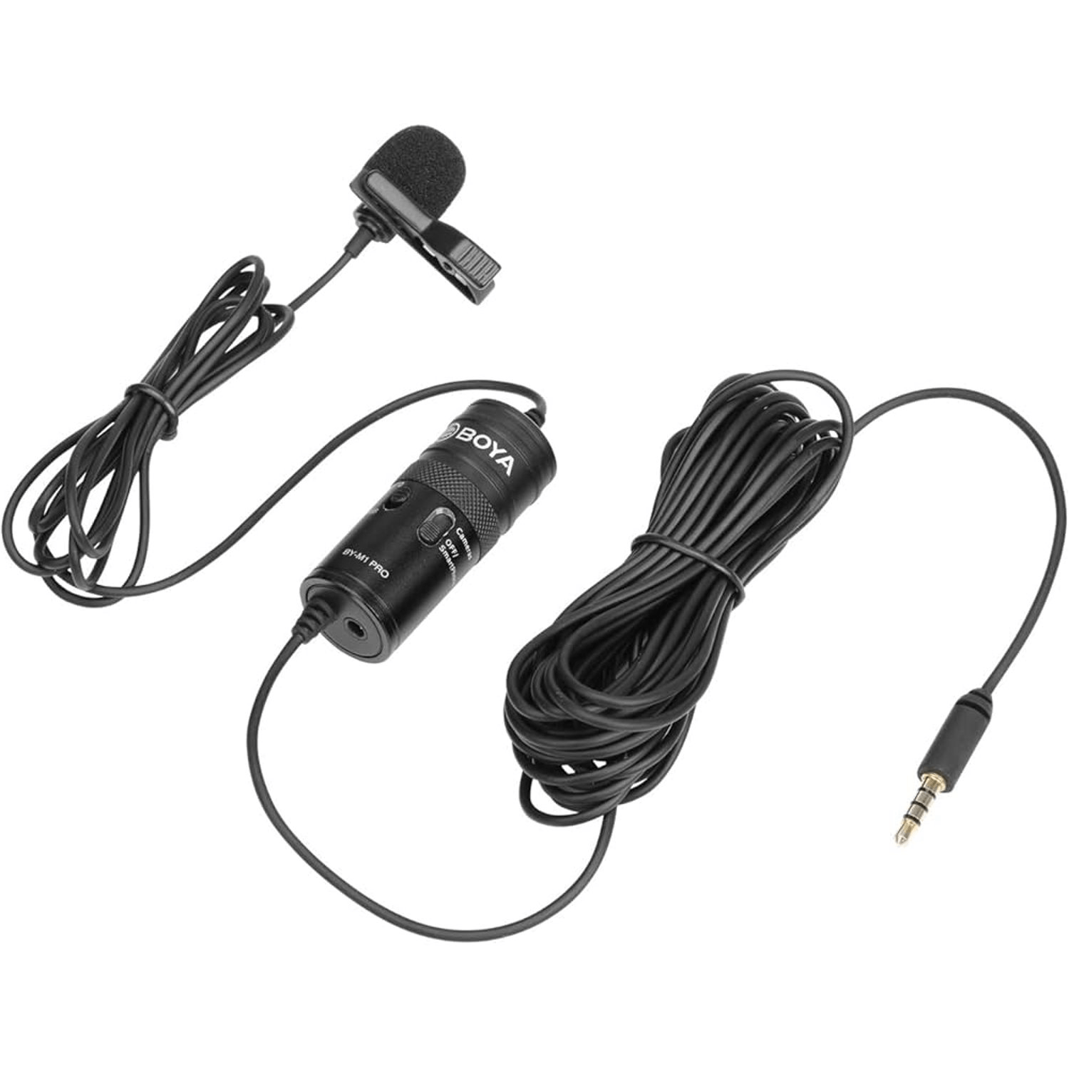 Micrófono Boya omnidireccional condensador alámbrico BY-M1 Pro, 78 dB SPL, compatible celulares y laptops, negro