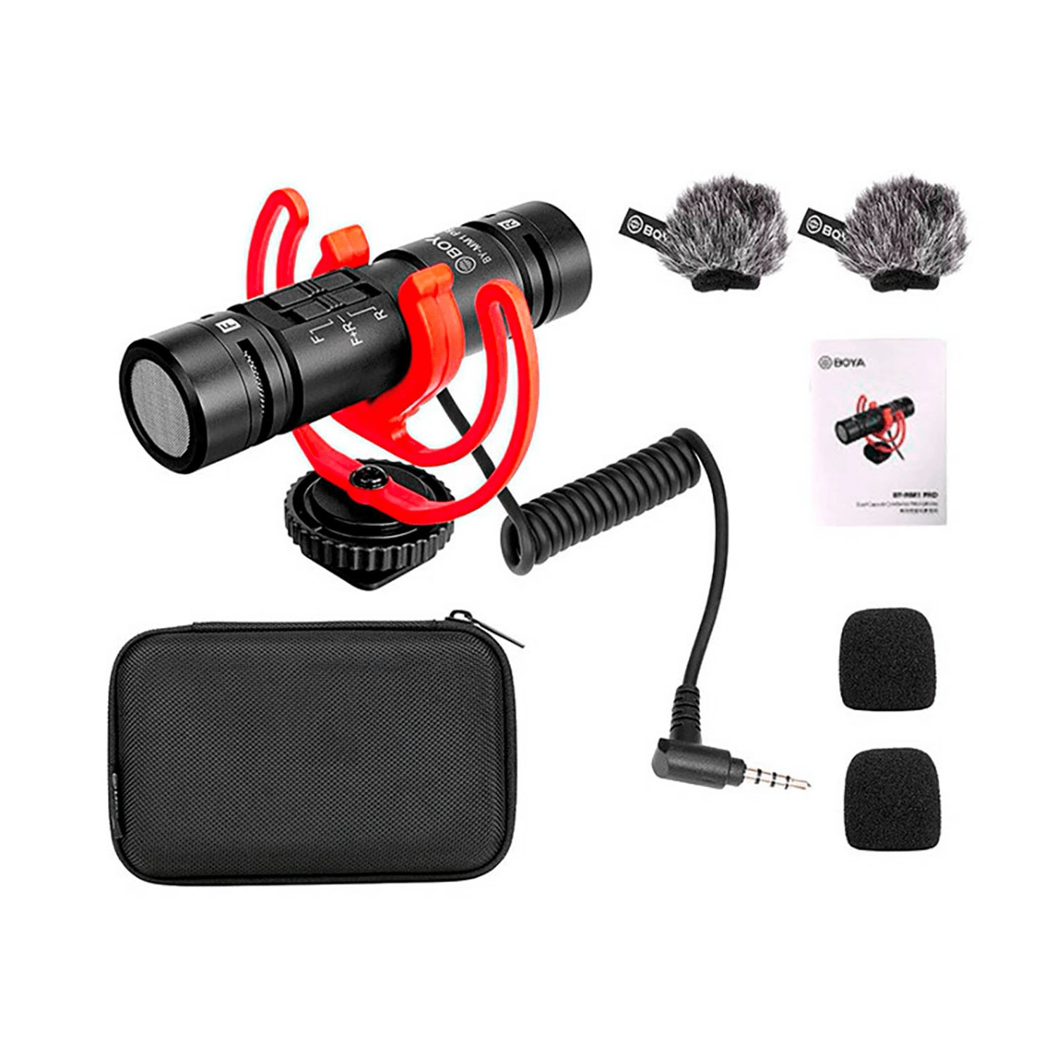 Micrófono de cañón Boom BY-MM1 PRO, condensador cardioide, alámbrico 78dB SPL, negro