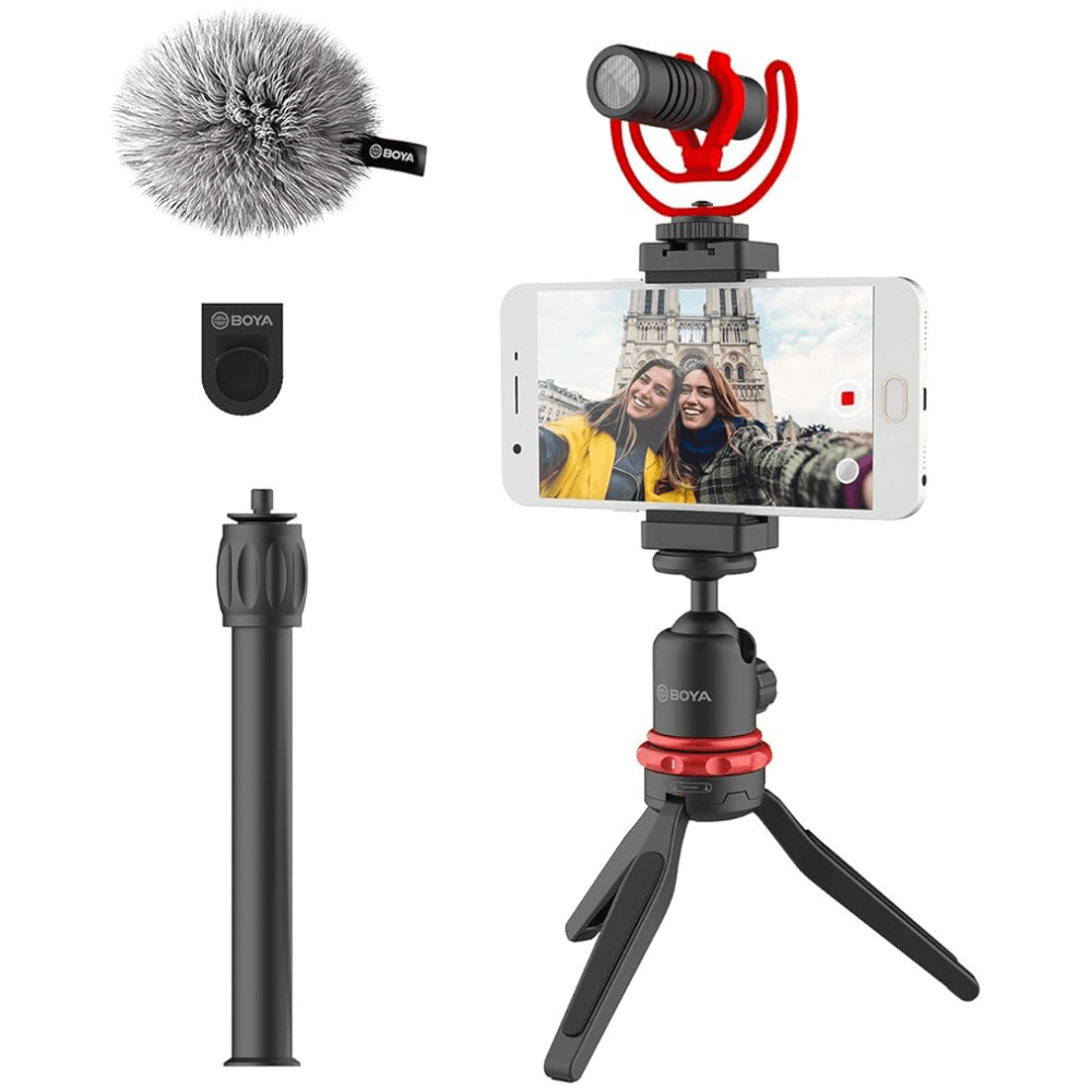 Imagen 1 del producto Micrófono de cañón PodCast Vlogger condensador cardioide BY-VG330, 76dB SPL, alámbrico, negro