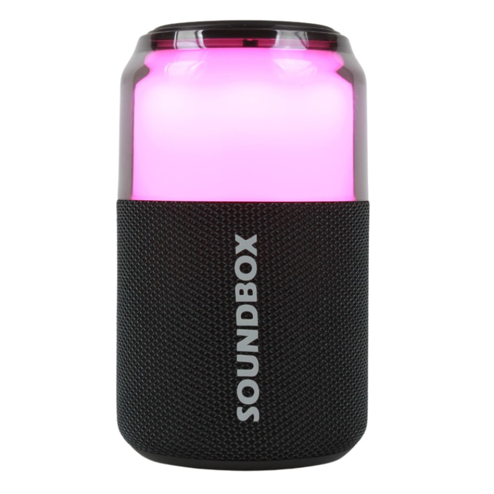 Parlante bluetooth Decibel Soundbox Essential 5W RMS, luces LED, 6 horas de reproducción, carga Tipo-C, negro