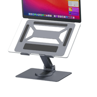 Soporte multifuncional para laptop 17"" Vilbon, giro 360°, 5 puertos USB, gris