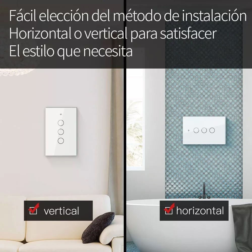 Imagen 2 del producto Interruptor 3 tomas inteligente, Wi-Fi, control voz Alexa y Google, blanco