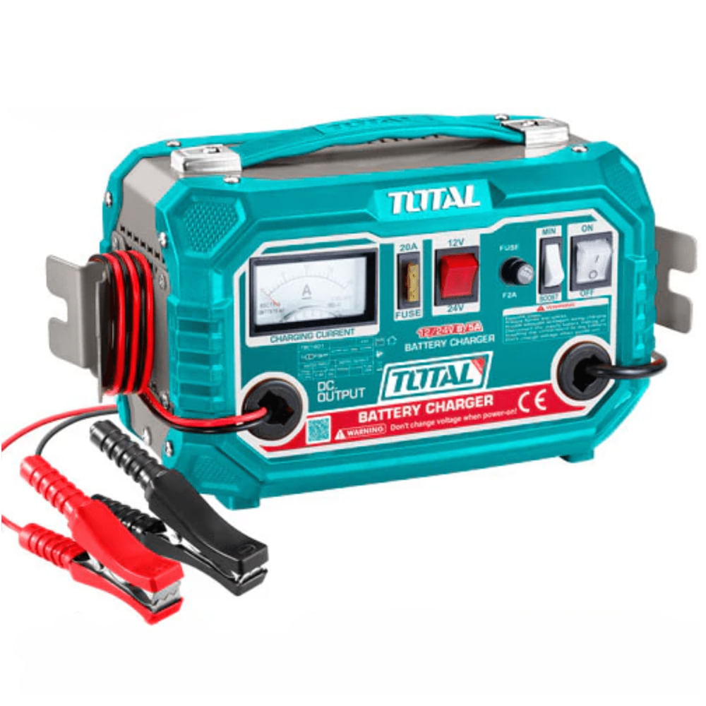 Imagen 1 del producto Cargador portátil de baterías 12V y 24V, total 20 amperios, auto moto