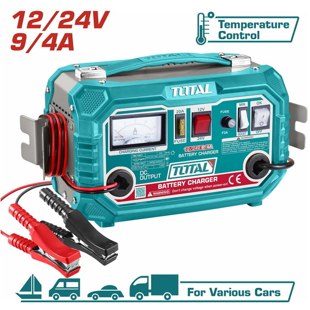 Imagen 2 del producto Cargador portátil de baterías 12V y 24V, total 20 amperios, auto moto