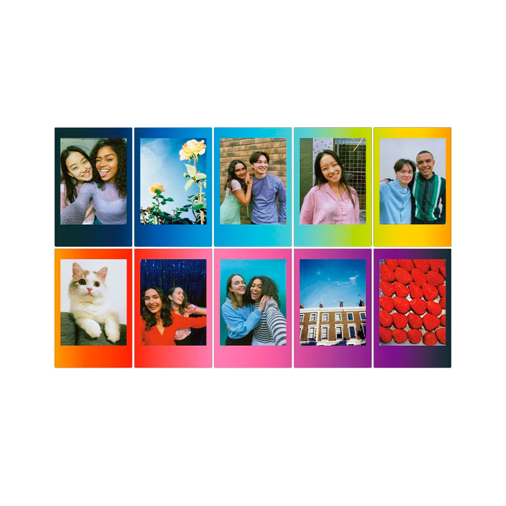 Imagen 2 del producto Pack Fujifilm Instax Mini Rainbow x10, fotos vibrantes, acabado brillante, revelado rápido