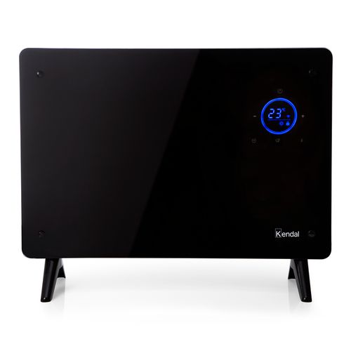 Panel calefactor Kendal KGH-1500, 1500W, Wi-Fi, vidrio templado, piso/muro, negro