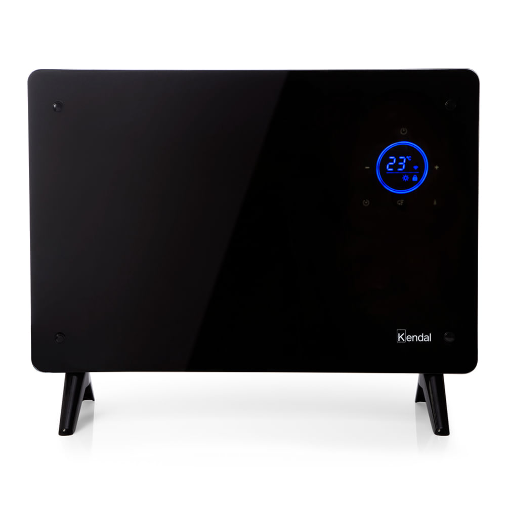 Panel calefactor Kendal KGH-1500, 1500W, Wi-Fi, vidrio templado, piso/muro, negro