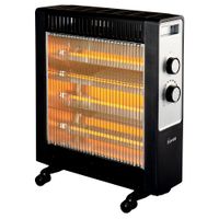 Estufa eléctrica Kendal KNSB-220, fibra de carbono, potencia 2200W, cobertura 30 m², negro