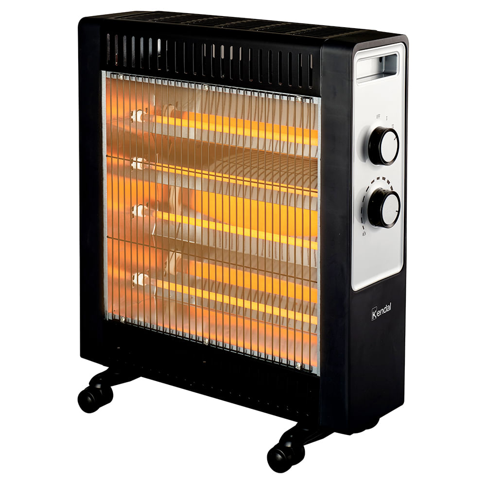 Estufa eléctrica Kendal KNSB-220, fibra de carbono, potencia 2200W, cobertura 30 m², negro