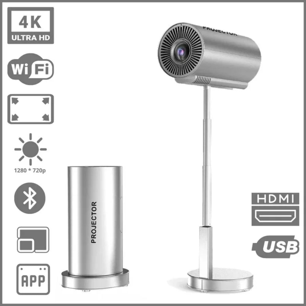 Imagen 2 del producto Proyector portátil TS-3 Android 4K UHD, 6000 lúmenes, 280 ANSI, Wi-Fi, bluetooth, proyección hasta 300”