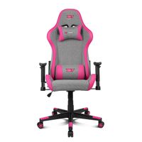 Silla Gamer Drift DR90 PRO, respaldo reclinable 135°, cojines ergonómicos, tela transpirable, soporta hasta 150 kg, rosa