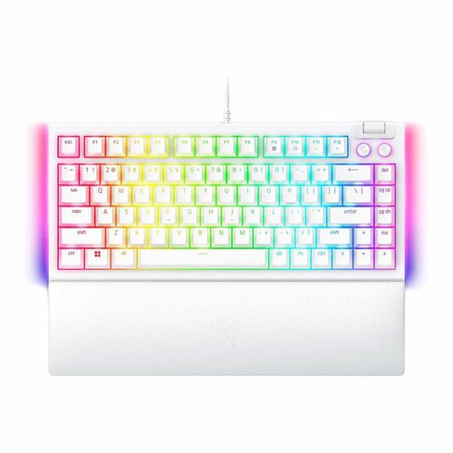 Teclado Gamer Razer BlackWidow V4, 75% mecánico, Orange Switch, Chroma RGB, blanco