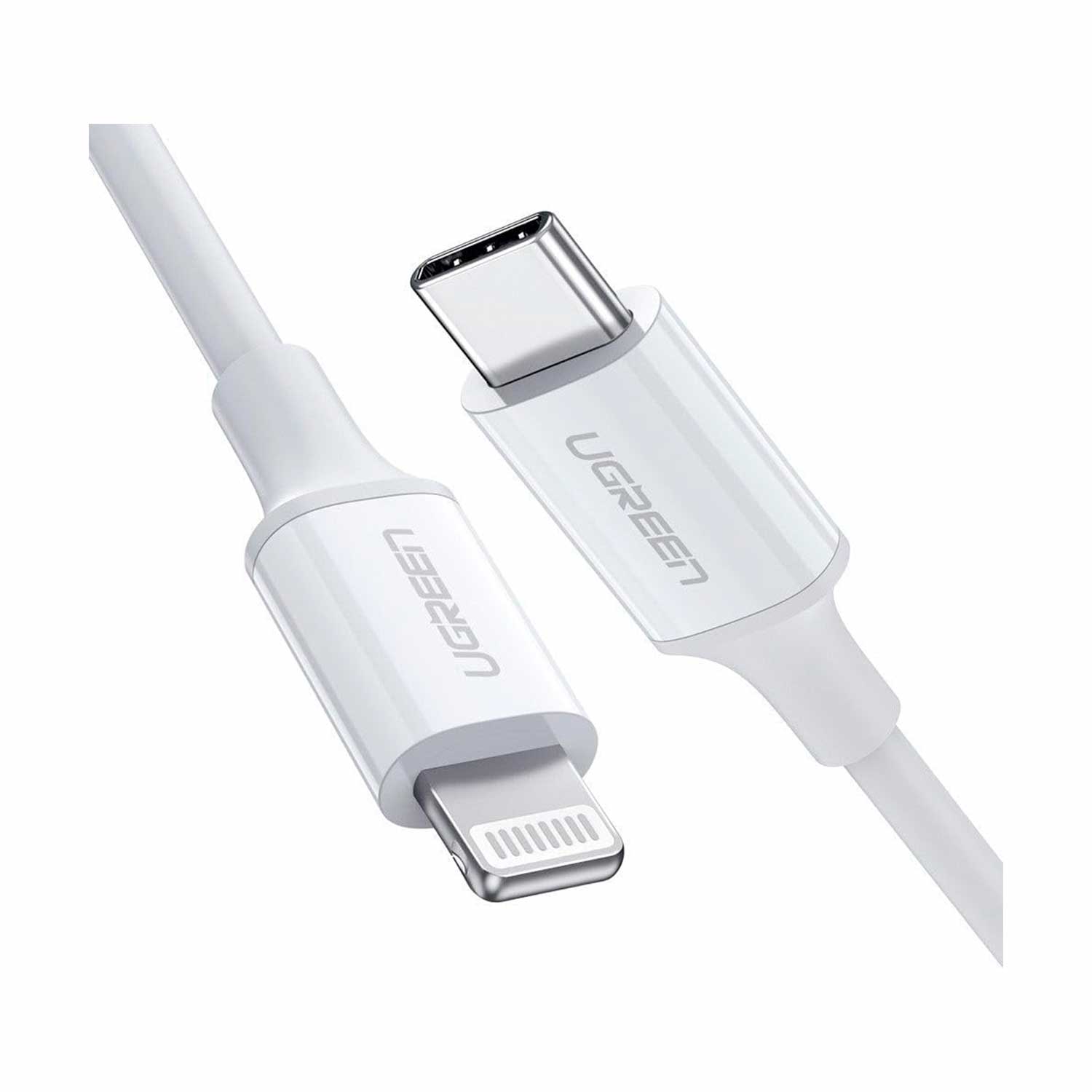 Cable Ugreen USB-C a Lightning, MFi, 1 metro, carga rápida, blanco