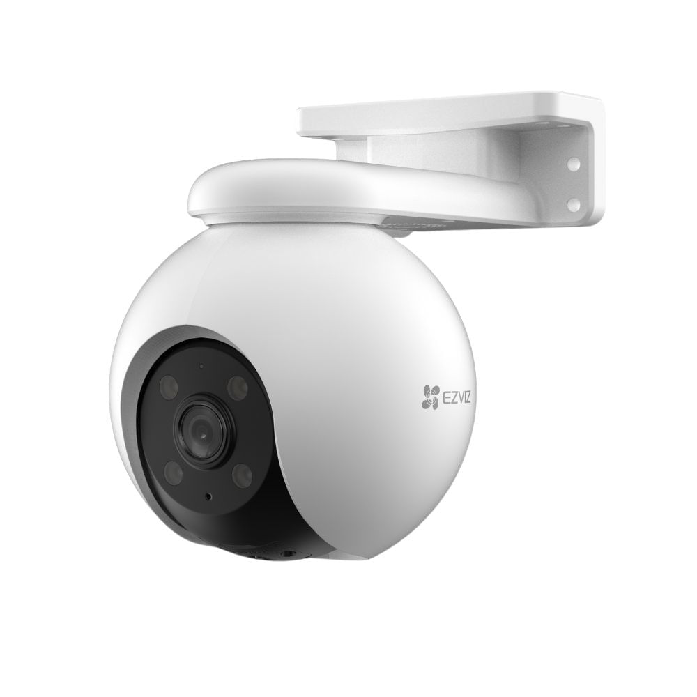 Cámara de seguridad para exterior EZVIZ H8 Pro 3K, visión 360° con IA y defensa activa, blanco