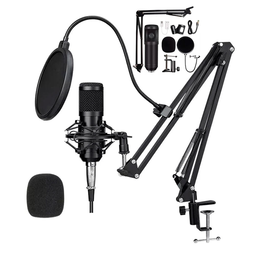 Micrófono profesional Dreizt Bm800, condensador, estudio, negro