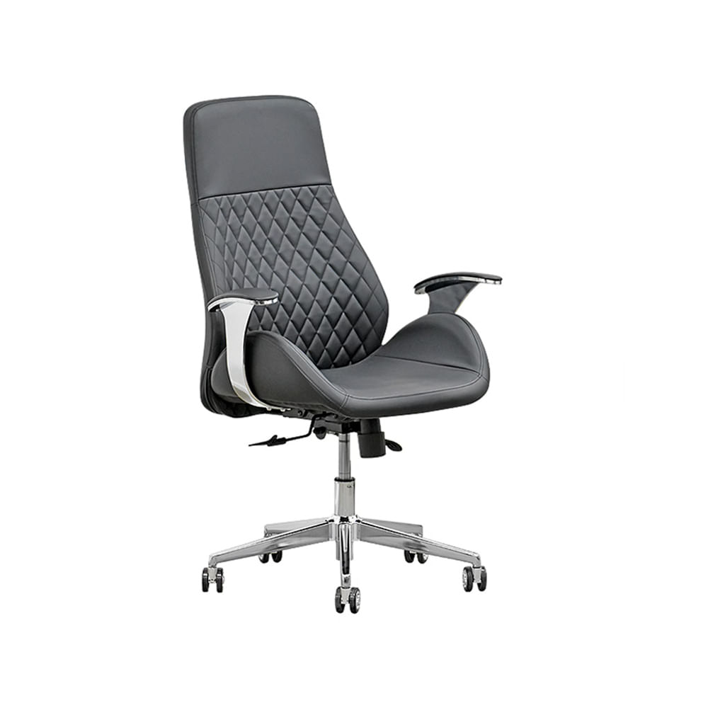 Silla de oficina Ofideas Presidente, cuero, carga máxima 140kg, gris
