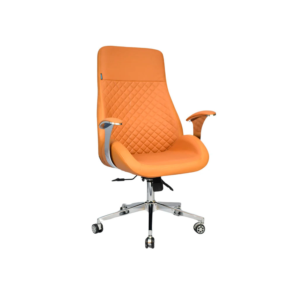 Imagen 1 del producto Silla de oficina Ofideas Presidente Mark Premium, cuero, silla con respaldo, naranja