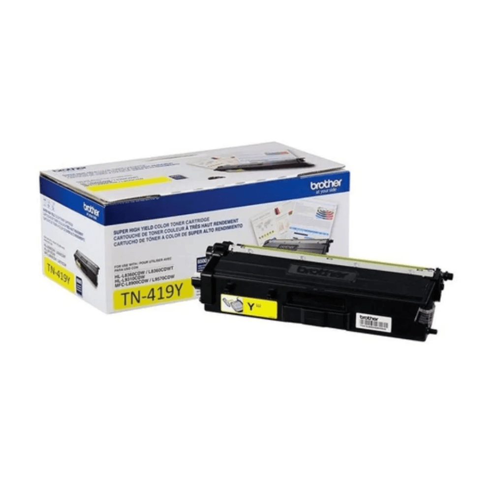 Tóner Brother TN-419Y, compatible con L8360CDW, L8610CDW, rinde 9000 páginas, amarillo