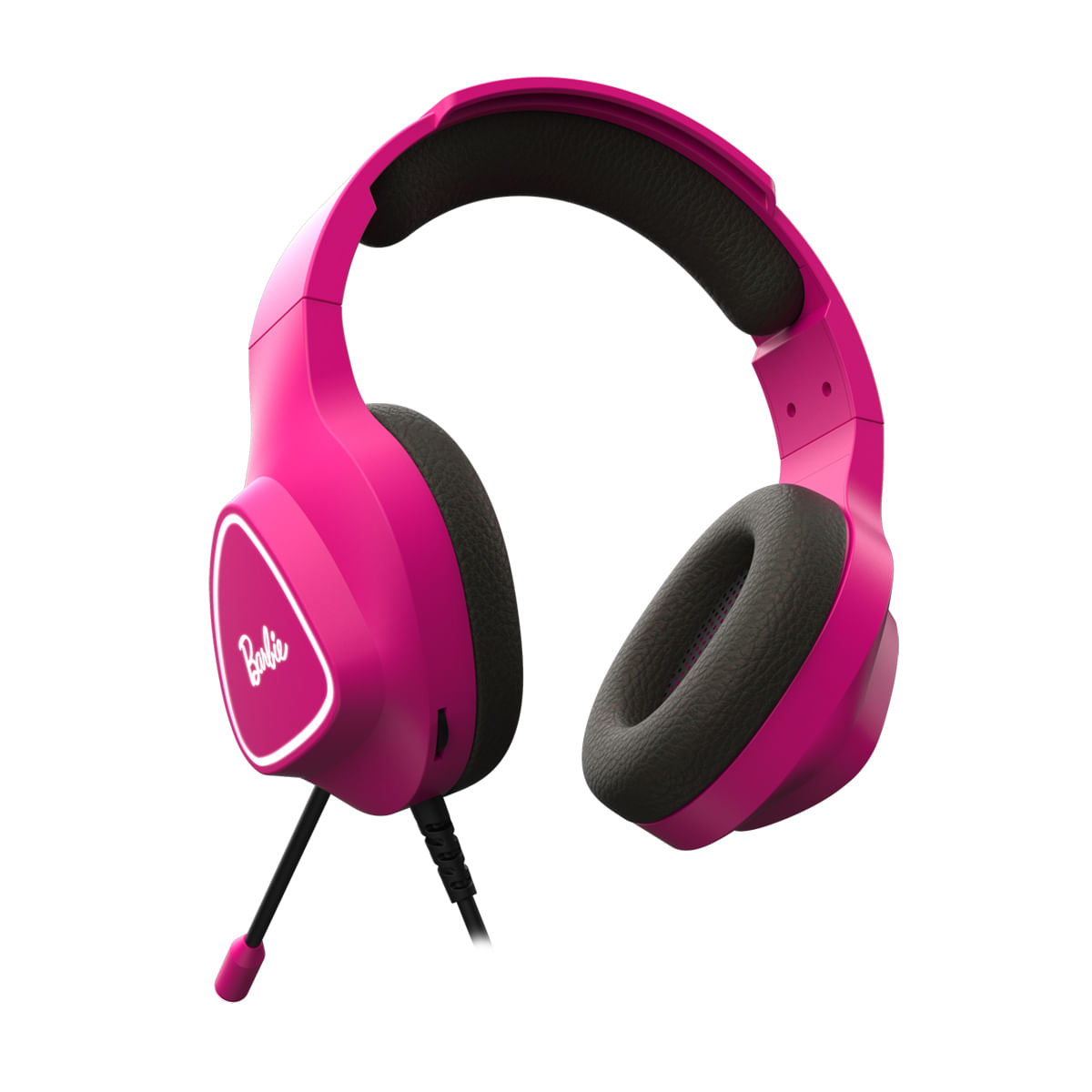 Imagen 2 del producto Audífonos gamer Krom Barbie Khali conexión usb/3.5mm, LED blanco, omnidireccional, multiplataforma, rosado