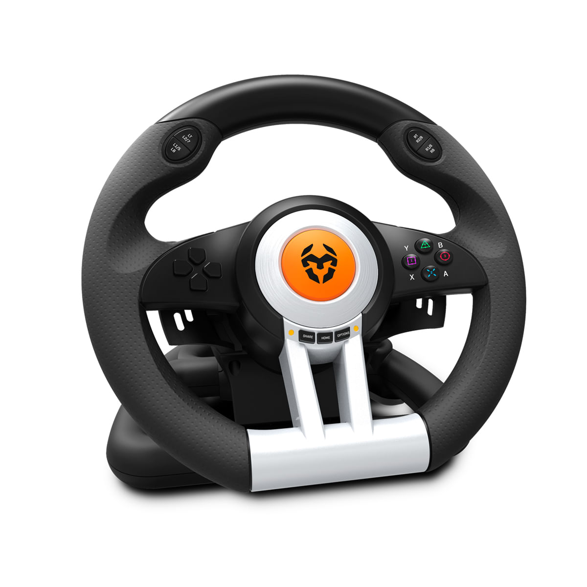 Imagen 2 del producto Volante Gamer Krom K-Wheel con palanca, pedales, vibración para PC, PS4, Xbox One