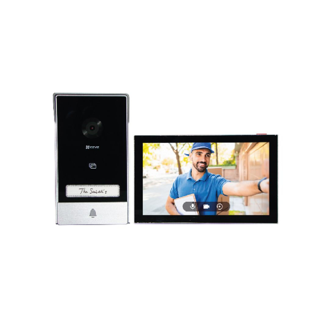 Imagen 1 del producto Videoportero inteligente EZVIZ HP7 2K con Wi-Fi y pantalla táctil, seguridad, control total